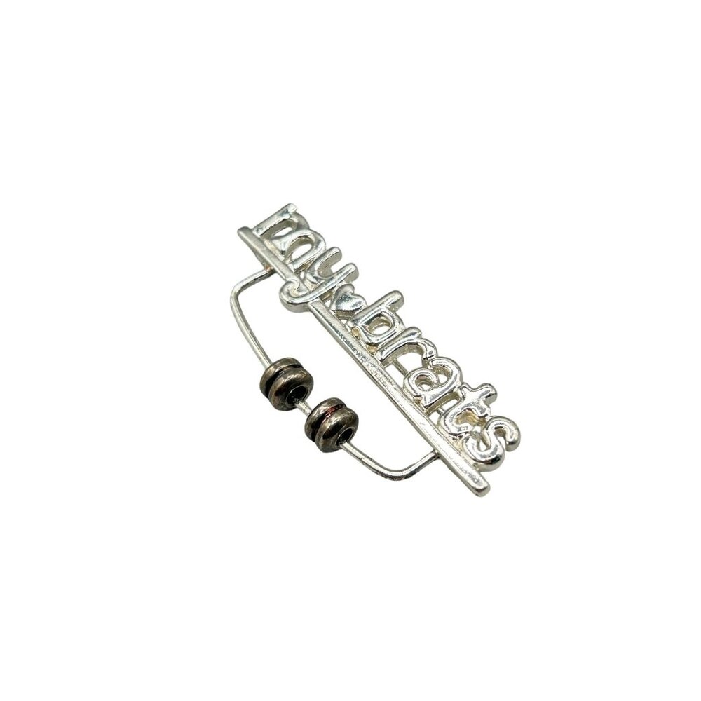 Vintage My Brats Silver Tone K.I.S. Pin Brooch Charm Holder